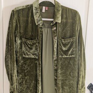 Anthropologie Pilcro Hadley Velvet Shirt XS